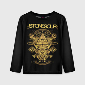 Детский лонгслив 3D с принтом Stone Sour в Белгороде, 100% полиэстер | длинные рукава, круглый вырез горловины, полуприлегающий силуэт
 | metal | rock | slipknot | stone sour | альтернатива | группы | кори тейлор | метал | музыка | ню метал | рок