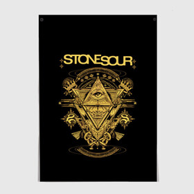 Постер с принтом Stone Sour в Белгороде, 100% бумага
 | бумага, плотность 150 мг. Матовая, но за счет высокого коэффициента гладкости имеет небольшой блеск и дает на свету блики, но в отличии от глянцевой бумаги не покрыта лаком | metal | rock | slipknot | stone sour | альтернатива | группы | кори тейлор | метал | музыка | ню метал | рок