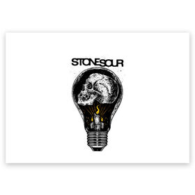 Поздравительная открытка с принтом Stone Sour в Белгороде, 100% бумага | плотность бумаги 280 г/м2, матовая, на обратной стороне линовка и место для марки
 | Тематика изображения на принте: metal | rock | slipknot | stone sour | альтернатива | группы | кори тейлор | метал | музыка | ню метал | рок