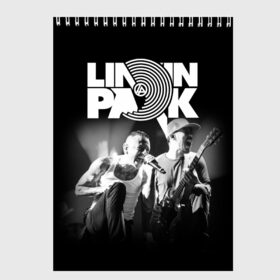 Скетчбук с принтом Linkin Park в Белгороде, 100% бумага
 | 48 листов, плотность листов — 100 г/м2, плотность картонной обложки — 250 г/м2. Листы скреплены сверху удобной пружинной спиралью | chester bennington | linkin park | группы | линкин парк | метал | музыка | рок | честер беннингтон