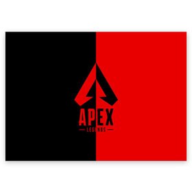 Поздравительная открытка с принтом APEX LEGENDS RED в Белгороде, 100% бумага | плотность бумаги 280 г/м2, матовая, на обратной стороне линовка и место для марки
 | Тематика изображения на принте: apex | legend | legends | titanfall | апекс | арех | бангалор | бладхаунд | верхушки | гибралтар | каустик | лайфлайн | легенда | легенды | ледженд | леджендс | мираж | орех | рэйф | титанфол