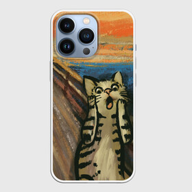 Чехол для iPhone 13 Pro с принтом Крик котика в Белгороде,  |  | Тематика изображения на принте: cat | картина | кот | котик | котики | коты | котэ | кошак | крик | мем | приколы