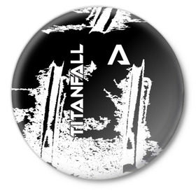 Значок с принтом Titanfall в Белгороде,  металл | круглая форма, металлическая застежка в виде булавки | Тематика изображения на принте: боевой | меха | научно | оружие | робот | сеть | симулятор | снаряжение | спектры | титан | фантастика | шутер