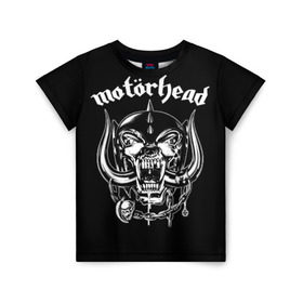 Детская футболка 3D с принтом Motorhead в Белгороде, 100% гипоаллергенный полиэфир | прямой крой, круглый вырез горловины, длина до линии бедер, чуть спущенное плечо, ткань немного тянется | motorhead | группы | лемми килмистер | метал | музыка | рок | хард рок | хеви метал