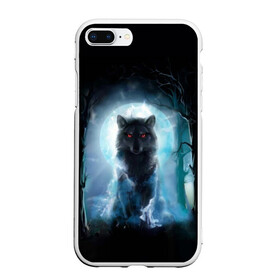 Чехол для iPhone 7Plus/8 Plus матовый с принтом волк в Белгороде, Силикон | Область печати: задняя сторона чехла, без боковых панелей | wolf | волк | кайот | луна | ночь | собака