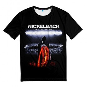 Мужская футболка 3D с принтом Nickelback в Белгороде, 100% полиэфир | прямой крой, круглый вырез горловины, длина до линии бедер | dark horse | feed the machine | nickelback | no fixed adress | группы | метал | музыка | никлбэк | рок | хард рок | чед крюгер