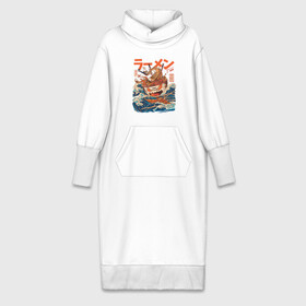 Платье удлиненное хлопок с принтом Great Ramen off Kanagawa в Белгороде,  |  | Тематика изображения на принте: kanagawa | ramen | аниме | большая волна в канагаве | рамен | рамен в канагаве
