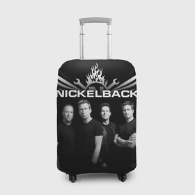 Чехол для чемодана 3D с принтом Nickelback в Белгороде, 86% полиэфир, 14% спандекс | двустороннее нанесение принта, прорези для ручек и колес | dark horse | feed the machine | nickelback | no fixed adress | группы | метал | музыка | никлбэк | рок | хард рок | чед крюгер