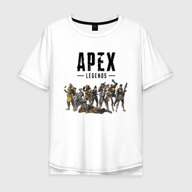 Мужская футболка хлопок Oversize с принтом Full Roster в Белгороде, 100% хлопок | свободный крой, круглый ворот, “спинка” длиннее передней части | apex | apex legends | legends | titanfall | titanfall apex legends | апекс | апекс ледженс | титанфол | титанфолл легендс