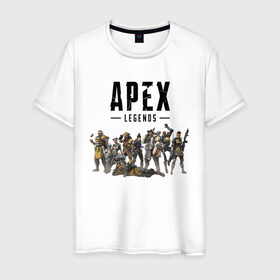 Мужская футболка хлопок с принтом Full Roster в Белгороде, 100% хлопок | прямой крой, круглый вырез горловины, длина до линии бедер, слегка спущенное плечо. | apex | apex legends | legends | titanfall | titanfall apex legends | апекс | апекс ледженс | титанфол | титанфолл легендс