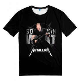 Мужская футболка 3D с принтом Metallica в Белгороде, 100% полиэфир | прямой крой, круглый вырез горловины, длина до линии бедер | 