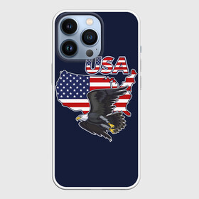 Чехол для iPhone 13 Pro с принтом USA в Белгороде,  |  | america | bald | bir | eagle | flag | stars and stripes | usa | америка | белоголовый | графика | жизни | звездно полосатый | иллюстрация | искусство | карта | контур | летит | мода | орёл | птица | рисунок | силуэт | символ