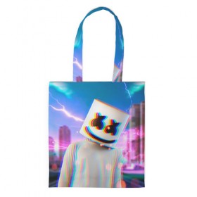 Сумка 3D повседневная с принтом Marshmello Glitch в Белгороде, 100% полиэстер | Плотность: 200 г/м2; Размер: 34×35 см; Высота лямок: 30 см | christopher | comstock | dj | dotcom | fortnite | friends | glitch | marshmallow | marshmello | usa | глитч | диджей | друзья | зефир | комсток | крис | мармелад | маршмэллоу | молнии | музыка | продюсер | сша | фортнайт | хаус | электро