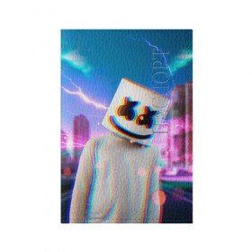 Обложка для паспорта матовая кожа с принтом Marshmello Glitch в Белгороде, натуральная матовая кожа | размер 19,3 х 13,7 см; прозрачные пластиковые крепления | christopher | comstock | dj | dotcom | fortnite | friends | glitch | marshmallow | marshmello | usa | глитч | диджей | друзья | зефир | комсток | крис | мармелад | маршмэллоу | молнии | музыка | продюсер | сша | фортнайт | хаус | электро