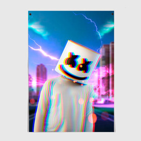 Постер с принтом Marshmello Glitch в Белгороде, 100% бумага
 | бумага, плотность 150 мг. Матовая, но за счет высокого коэффициента гладкости имеет небольшой блеск и дает на свету блики, но в отличии от глянцевой бумаги не покрыта лаком | christopher | comstock | dj | dotcom | fortnite | friends | glitch | marshmallow | marshmello | usa | глитч | диджей | друзья | зефир | комсток | крис | мармелад | маршмэллоу | молнии | музыка | продюсер | сша | фортнайт | хаус | электро