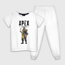 Детская пижама хлопок с принтом Caustic в Белгороде, 100% хлопок |  брюки и футболка прямого кроя, без карманов, на брюках мягкая резинка на поясе и по низу штанин
 | apex | apex legends | caustic | legends | titanfall | titanfall apex legends | апекс | апекс ледженс | каустик | титанфол | титанфолл легендс