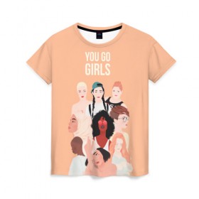 Женская футболка 3D с принтом Вперед, девчонки в Белгороде, 100% полиэфир ( синтетическое хлопкоподобное полотно) | прямой крой, круглый вырез горловины, длина до линии бедер | 8 марта | feminism | girl power | like a girl | venus | весна | женщины | международный женский день | подарок | феминизм