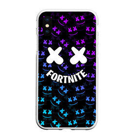 Чехол для iPhone XS Max матовый с принтом FORTNITE x MARSHMELLO в Белгороде, Силикон | Область печати: задняя сторона чехла, без боковых панелей | 2019 | armor | armour | cybersport | esport | fortnite | game | llama | logo | броня | игра | киберспорт | лама | фиолетовый | фирменные цвета | фортнайт