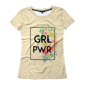 Женская футболка 3D с принтом Girl power в Белгороде, 100% полиэфир ( синтетическое хлопкоподобное полотно) | прямой крой, круглый вырез горловины, длина до линии бедер | 8 марта | feminism | girl power | like a girl | venus | весна | женщины | международный женский день | подарок | феминизм