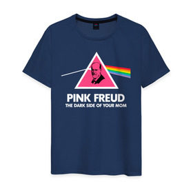 Мужская футболка хлопок с принтом Pink Freud в Белгороде, 100% хлопок | прямой крой, круглый вырез горловины, длина до линии бедер, слегка спущенное плечо. | Тематика изображения на принте: pink freud | sigmund freud | зигмунд фрейд | фрейд