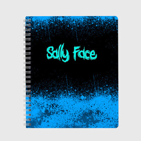 Тетрадь с принтом Sally Face (19) в Белгороде, 100% бумага | 48 листов, плотность листов — 60 г/м2, плотность картонной обложки — 250 г/м2. Листы скреплены сбоку удобной пружинной спиралью. Уголки страниц и обложки скругленные. Цвет линий — светло-серый
 | Тематика изображения на принте: face | fisher | larry johnson | mask | sally | sally face | sally fisher | демоны | духи | маска | призраки | салли | салли фейс | салли фишер | фейс