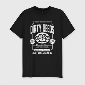 Мужская футболка премиум с принтом AC/DC в Белгороде, 92% хлопок, 8% лайкра | приталенный силуэт, круглый вырез ворота, длина до линии бедра, короткий рукав | ac dc | acdc | группы | метал | музыка | рок | хард рок | эйси диси | эйсидиси