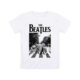 Детская футболка хлопок с принтом The Beatles в Белгороде, 100% хлопок | круглый вырез горловины, полуприлегающий силуэт, длина до линии бедер | beatles | the beatles | битлз | битлс | битлы | группы | джон леннон | джордж харрисон | легенды | музыка | пол маккартни | ринго старр | рок