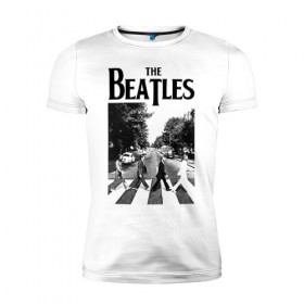 Мужская футболка премиум с принтом The Beatles в Белгороде, 92% хлопок, 8% лайкра | приталенный силуэт, круглый вырез ворота, длина до линии бедра, короткий рукав | beatles | the beatles | битлз | битлс | битлы | группы | джон леннон | джордж харрисон | легенды | музыка | пол маккартни | ринго старр | рок