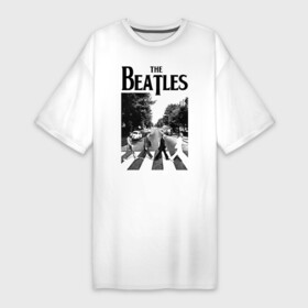 Платье-футболка хлопок с принтом The Beatles в Белгороде,  |  | beatles | the beatles | битлз | битлс | битлы | группы | джон леннон | джордж харрисон | легенды | музыка | пол маккартни | ринго старр | рок