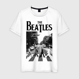 Мужская футболка хлопок с принтом The Beatles в Белгороде, 100% хлопок | прямой крой, круглый вырез горловины, длина до линии бедер, слегка спущенное плечо. | Тематика изображения на принте: beatles | the beatles | битлз | битлс | битлы | группы | джон леннон | джордж харрисон | легенды | музыка | пол маккартни | ринго старр | рок