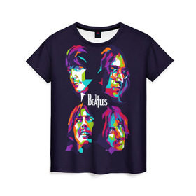 Женская футболка 3D с принтом The Beatles в Белгороде, 100% полиэфир ( синтетическое хлопкоподобное полотно) | прямой крой, круглый вырез горловины, длина до линии бедер | beatles | the beatles | битлз | битлс | битлы | группы | джон леннон | джордж харрисон | легенды | музыка | пол маккартни | ринго старр | рок