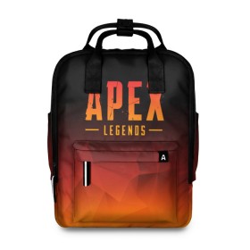 Женский рюкзак 3D с принтом APEX LEGENDS в Белгороде, 100% полиэстер | лямки с регулируемой длиной, сверху ручки, чтобы рюкзак нести как сумку. Основное отделение закрывается на молнию, как и внешний карман. Внутри два дополнительных кармана, один из которых закрывается на молнию. По бокам два дополнительных кармашка, куда поместится маленькая бутылочка
 | Тематика изображения на принте: apex | apex legends | battle | battle royal | bloodhound | titanfall | wraith | апекс | апекс легендс | батл рояль | битва | война | королевская битва