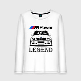 Женский лонгслив хлопок с принтом BMW Power LEGEND в Белгороде, 100% хлопок |  | bmw | legend | motorsport | power | авто | автомобиль | бмв | бумер | бэха | крутая | легенда | машина | немецкое | тачка