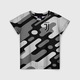 Детская футболка 3D с принтом Juventus  в Белгороде, 100% гипоаллергенный полиэфир | прямой крой, круглый вырез горловины, длина до линии бедер, чуть спущенное плечо, ткань немного тянется | club | football | juventus | италия | криштиану | роналду | футбол | черный | ювентус