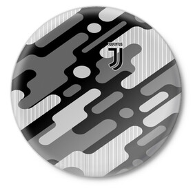 Значок с принтом Juventus  в Белгороде,  металл | круглая форма, металлическая застежка в виде булавки | club | football | juventus | италия | криштиану | роналду | футбол | черный | ювентус