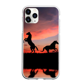 Чехол для iPhone 11 Pro Max матовый с принтом Кони на закате в Белгороде, Силикон |  | Тематика изображения на принте: животные | закат | кони | конь | лошади | лошадь | природа