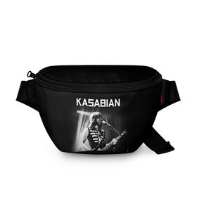 Поясная сумка 3D с принтом Kasabian в Белгороде, 100% полиэстер | плотная ткань, ремень с регулируемой длиной, внутри несколько карманов для мелочей, основное отделение и карман с обратной стороны сумки застегиваются на молнию | 