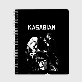 Тетрадь с принтом Kasabian в Белгороде, 100% бумага | 48 листов, плотность листов — 60 г/м2, плотность картонной обложки — 250 г/м2. Листы скреплены сбоку удобной пружинной спиралью. Уголки страниц и обложки скругленные. Цвет линий — светло-серый
 | kasabian | группы | касабиан | касейбиан | крис эдвардс | музыка | рок | рок группы | серджио пиццорно | том мейган