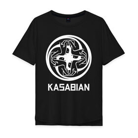 Мужская футболка хлопок Oversize с принтом Kasabian в Белгороде, 100% хлопок | свободный крой, круглый ворот, “спинка” длиннее передней части | Тематика изображения на принте: kasabian | группы | касабиан | касейбиан | крис эдвардс | музыка | рок | рок группы | серджио пиццорно | том мейган