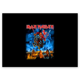 Поздравительная открытка с принтом Iron Maiden в Белгороде, 100% бумага | плотность бумаги 280 г/м2, матовая, на обратной стороне линовка и место для марки
 | heavy metal | iron maiden | metal | айрон мейден | группы | метал | музыка | рок | хеви метал