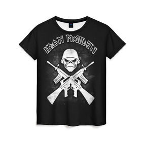 Женская футболка 3D с принтом Iron Maiden в Белгороде, 100% полиэфир ( синтетическое хлопкоподобное полотно) | прямой крой, круглый вырез горловины, длина до линии бедер | heavy metal | iron maiden | metal | айрон мейден | группы | метал | музыка | рок | хеви метал