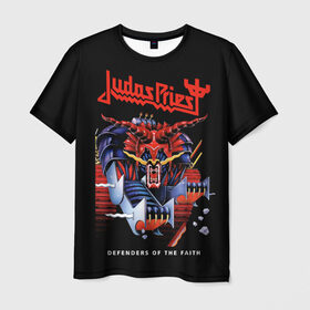 Мужская футболка 3D с принтом Judas Priest в Белгороде, 100% полиэфир | прямой крой, круглый вырез горловины, длина до линии бедер | Тематика изображения на принте: judas priest | metal | rock | группы | метал | музыка | рок | хард рок | хэви метал
