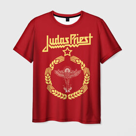 Мужская футболка 3D с принтом Judas Priest в Белгороде, 100% полиэфир | прямой крой, круглый вырез горловины, длина до линии бедер | Тематика изображения на принте: judas priest | metal | rock | группы | метал | музыка | рок | хард рок | хэви метал