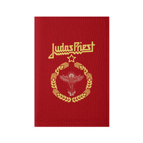 Обложка для паспорта матовая кожа с принтом Judas Priest в Белгороде, натуральная матовая кожа | размер 19,3 х 13,7 см; прозрачные пластиковые крепления | judas priest | metal | rock | группы | метал | музыка | рок | хард рок | хэви метал