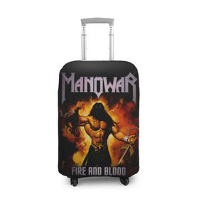 Чехол для чемодана 3D с принтом Manowar в Белгороде, 86% полиэфир, 14% спандекс | двустороннее нанесение принта, прорези для ручек и колес | heavy metal | manowar | power metal | группы | метал | музыка | пауэр метал | рок | хеви метал