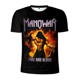 Мужская футболка 3D спортивная с принтом Manowar в Белгороде, 100% полиэстер с улучшенными характеристиками | приталенный силуэт, круглая горловина, широкие плечи, сужается к линии бедра | heavy metal | manowar | power metal | группы | метал | музыка | пауэр метал | рок | хеви метал