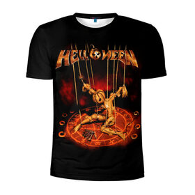 Мужская футболка 3D спортивная с принтом Helloween в Белгороде, 100% полиэстер с улучшенными характеристиками | приталенный силуэт, круглая горловина, широкие плечи, сужается к линии бедра | heavy metal | helloween | metal | группа | метал | музыка | пауэр метал | рок | хэви метал