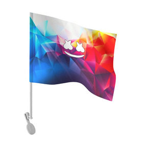 Флаг для автомобиля с принтом Marshmello в Белгороде, 100% полиэстер | Размер: 30*21 см | christopher comstock | dj | marshmello | music | диджей | клубная музыка | клубняк | крис комсток | логотип | маршмэллоу | музыка