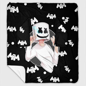 Плед с рукавами с принтом Marshmello в Белгороде, 100% полиэстер | Закругленные углы, все края обработаны. Ткань не мнется и не растягивается. Размер 170*145 | alone | beautiful now | disc | dj | jockey | marshmallow | американский | диджей | дискотека | маршмэллоу | продюсер