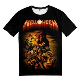 Мужская футболка 3D с принтом Helloween в Белгороде, 100% полиэфир | прямой крой, круглый вырез горловины, длина до линии бедер | Тематика изображения на принте: heavy metal | helloween | metal | группа | метал | музыка | пауэр метал | рок | хэви метал